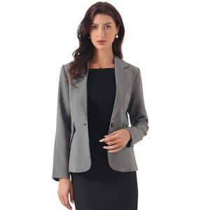 INSPIRE CHIC -  Women's Vintage Houndstooth Notched L Blue
